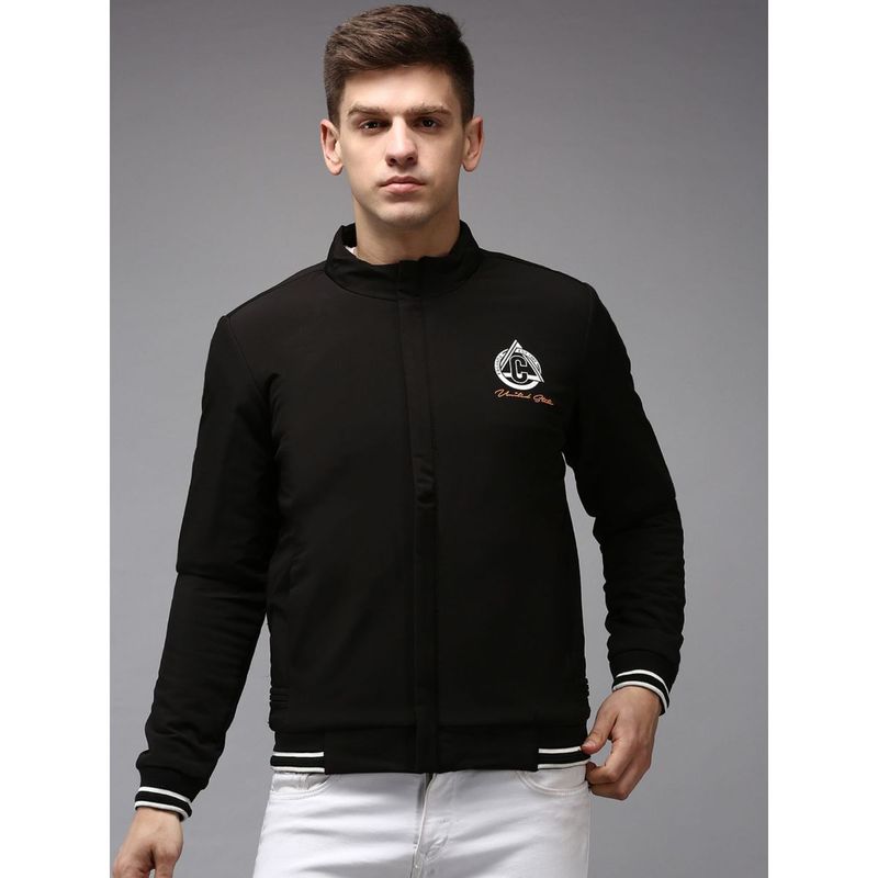 SHOWOFF Men Solid Black High Neck Padded Jacket (XL)