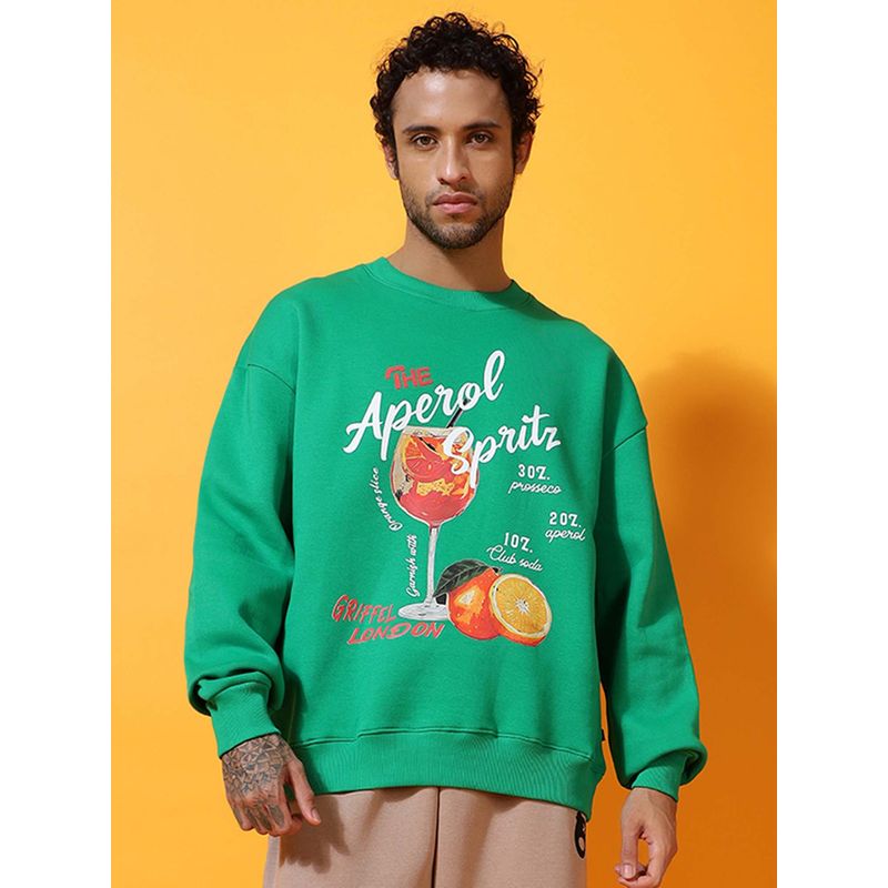 Griffel Aperol Spritz Oversized Green Sweatshirt (S)
