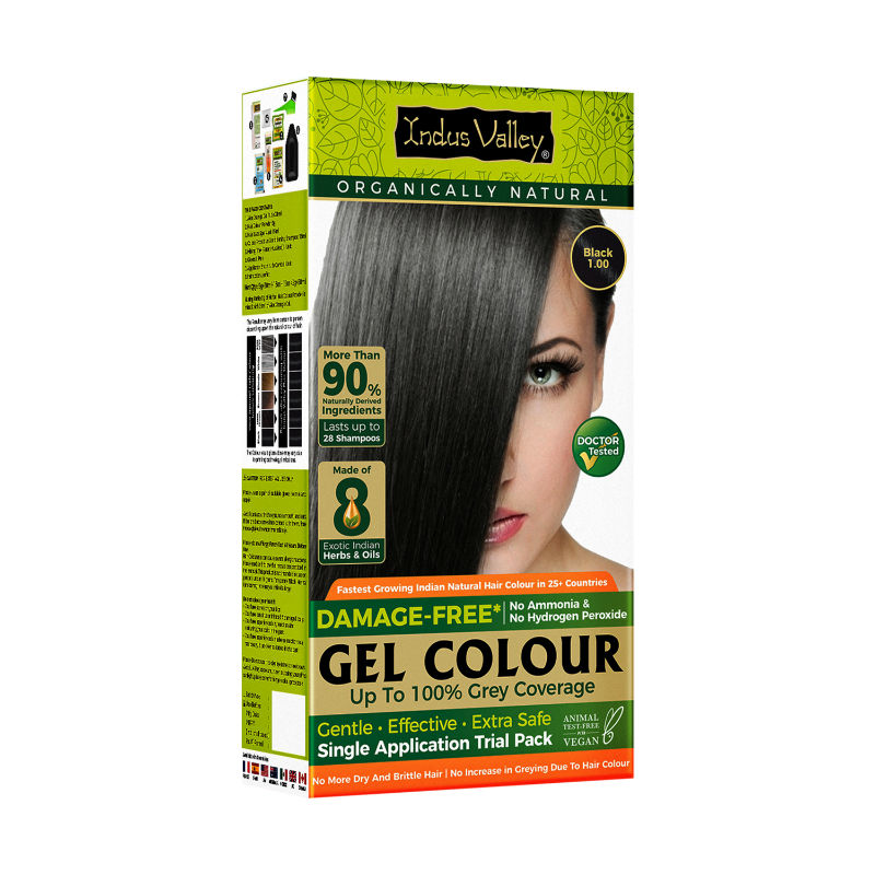 Indus Valley Damage Free Gel Hair Color - Black