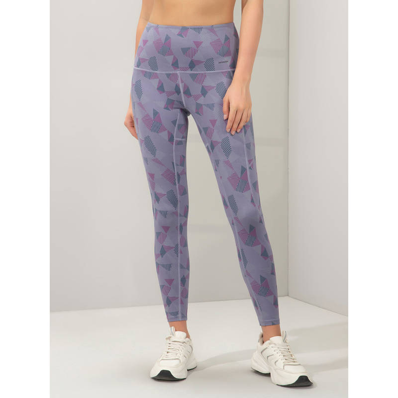 Amante Women Purple High Rise Full Length Printed Tights (S)
