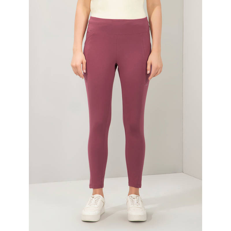 Amante Women Pink Mid Rise Skinny Fit Tights (S)