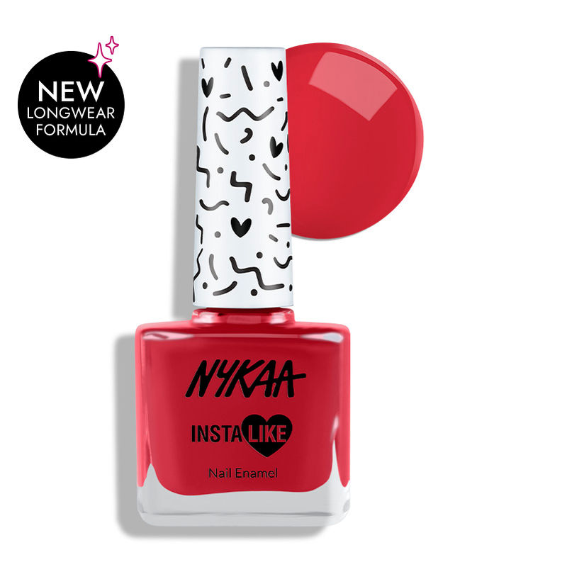 Nykaa InstaLike Long Lasting Nail Enamel - Left On Red 475