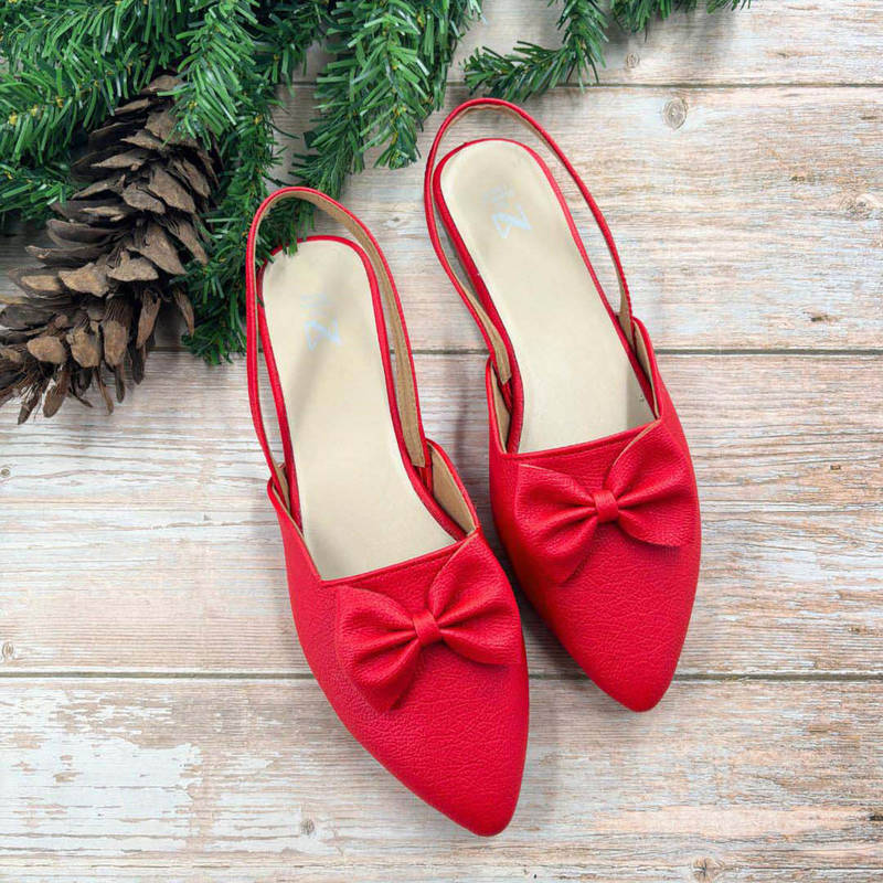 The Madras Trunk Harley Yuva Red Mules (EURO 36)
