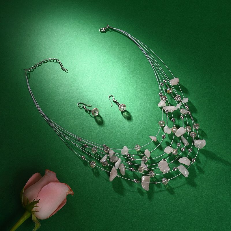 Buy SOHI Women Wire Stone Jewellery Set Pink Online