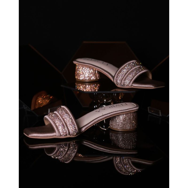 ELVIRAA Puffy Diamond Strap Block Heels Pink (EURO 36)