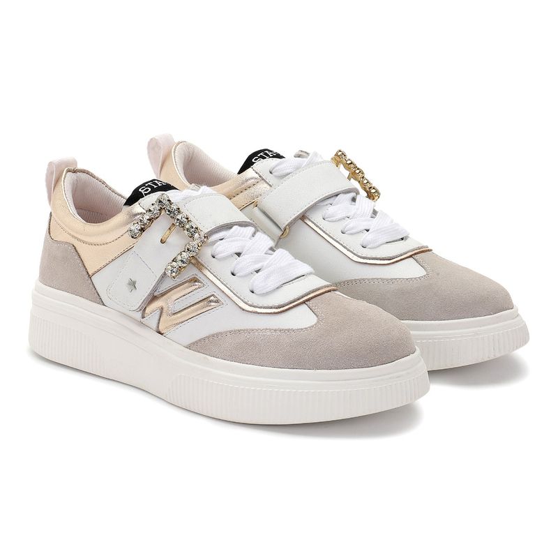 Whitesta Ivory White Pu Coated Leather Women Sneaker (EURO 36)