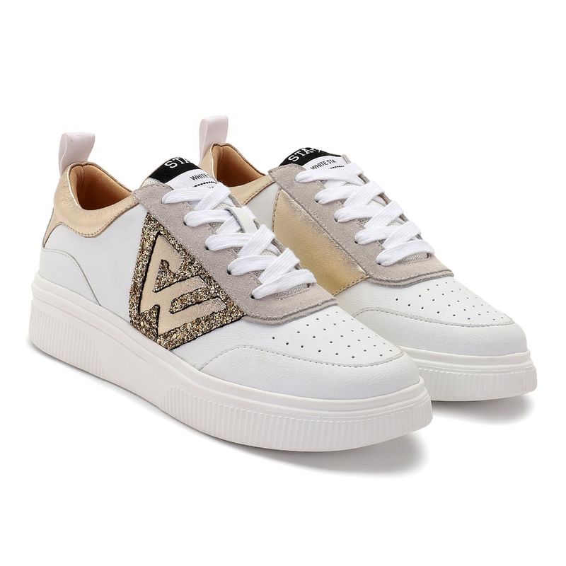 Whitesta Gold Pu Coated Leather Women Sneaker (EURO 36)