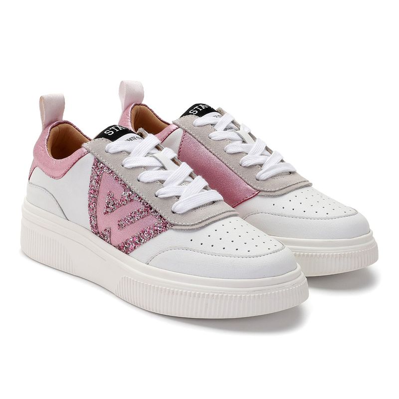 Whitesta Pink Pu Coated Leather Women Sneaker (EURO 36)