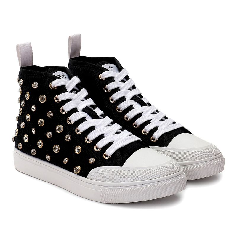 Whitesta Black Canvas Women Sneaker (EURO 37)