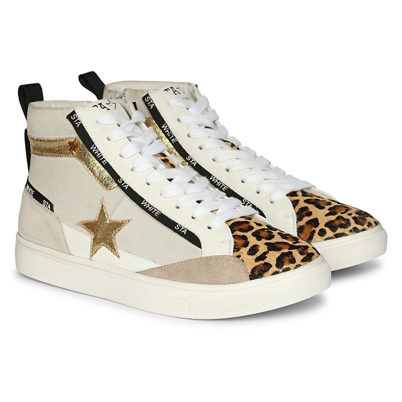 Whitesta Taupe Pu Leather Women Sneaker (EURO 36)