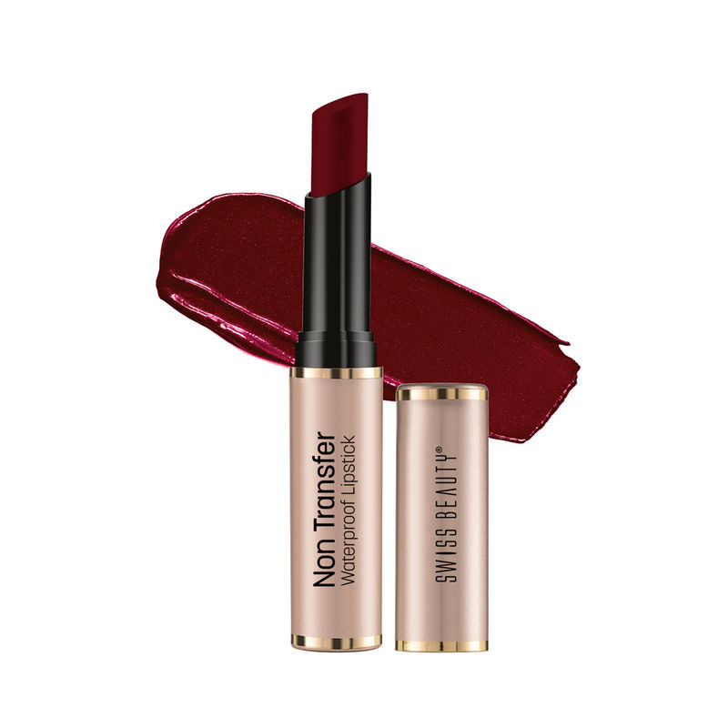 Swiss Beauty Non Transfer Waterproof Lipstick - 413 Royal Maroon