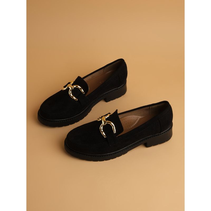 Eridani Embellished Black Jocelyn Loafers Round Toe (EURO 40)