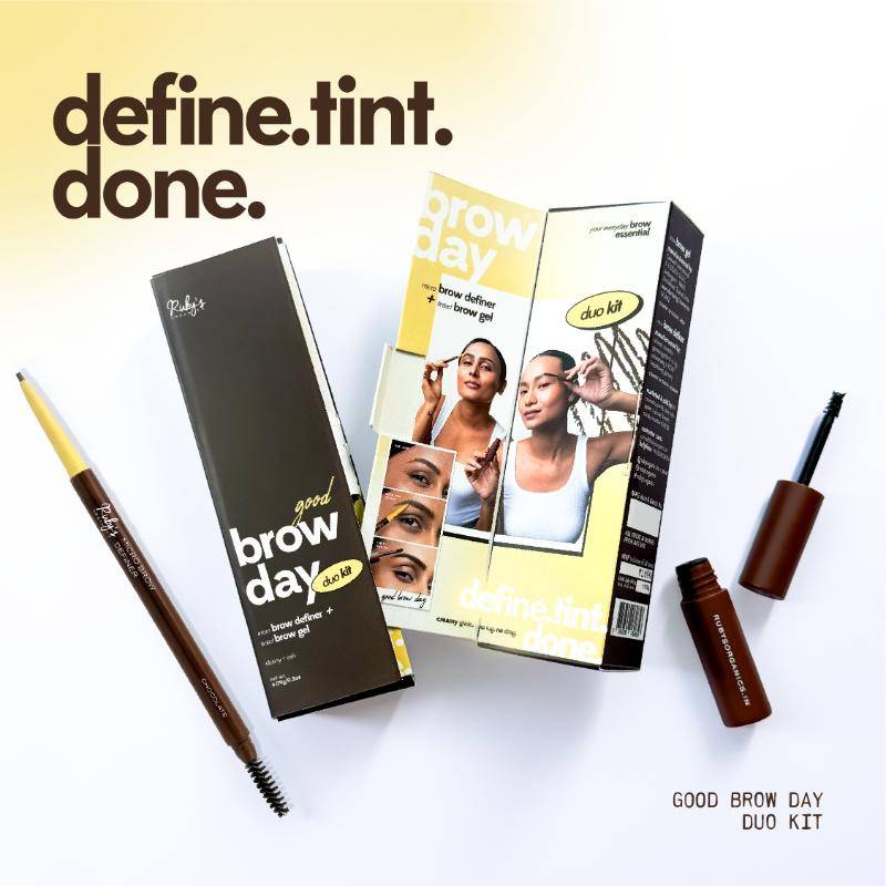 Ruby's Organics Good Brow Day Duo Kit - Ebony + Ash