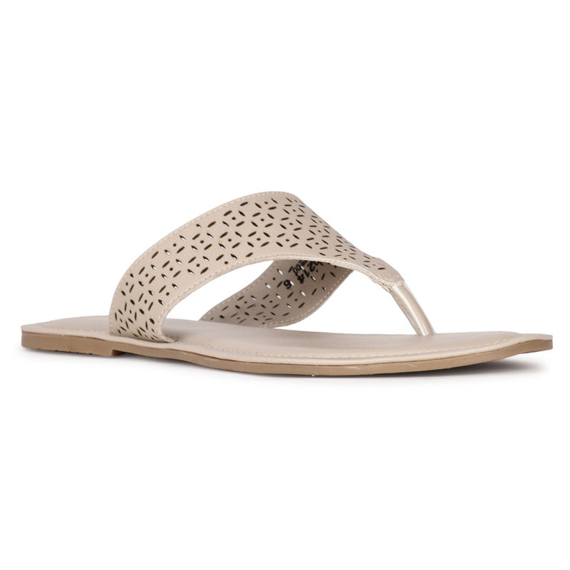 Bata Detailed Beige Flats (UK 5)