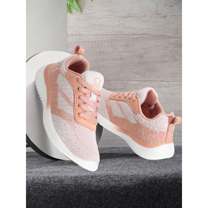 Carlton London Fashionable Peach-Pink Color Lace-Up Casual Shoes (EURO 37)
