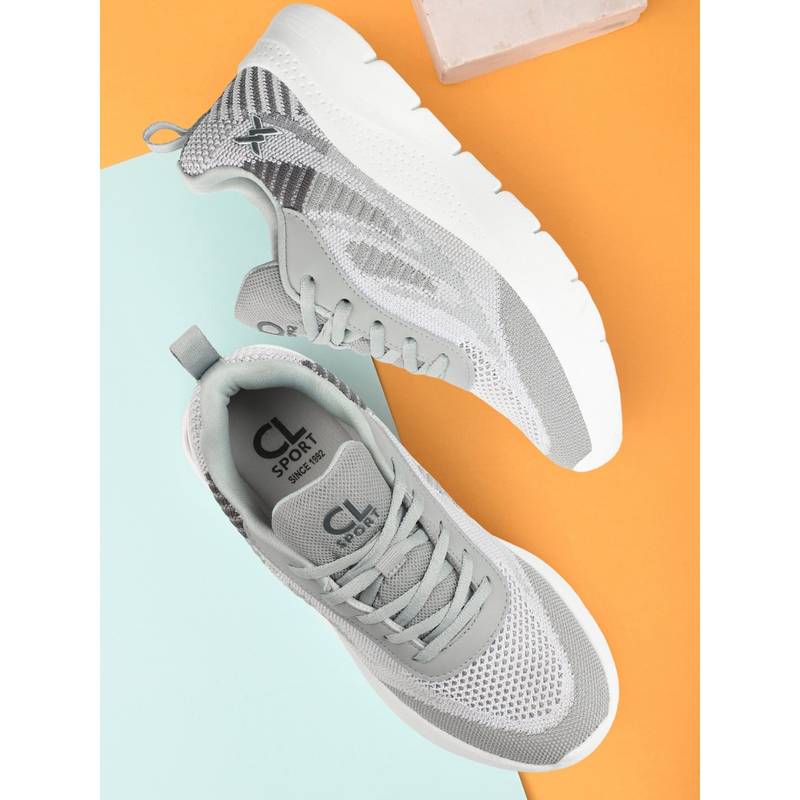 Carlton London Fashionable Grey Color Lace-Up Casual Shoes (EURO 37)