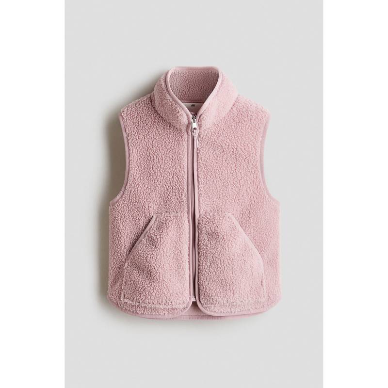 H&M Girls Pink Teddy Gilet (11-12 Years)