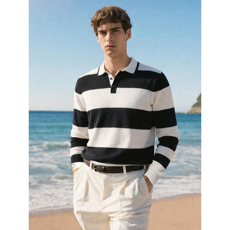 The Indian Garage Co Men Multi-Color Slim Fit Colorblock Polo T-Shirt (S)
