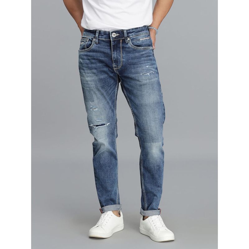 ROOKIES Med Blue 5 Pocket Low-Rise Ankle Length Jeans (30)