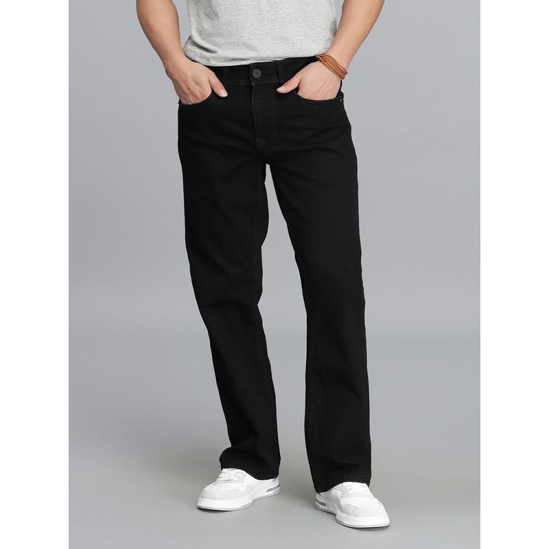 ROOKIES Black 5 Pocket Mid Rise Loose Cropped Jeans (36)