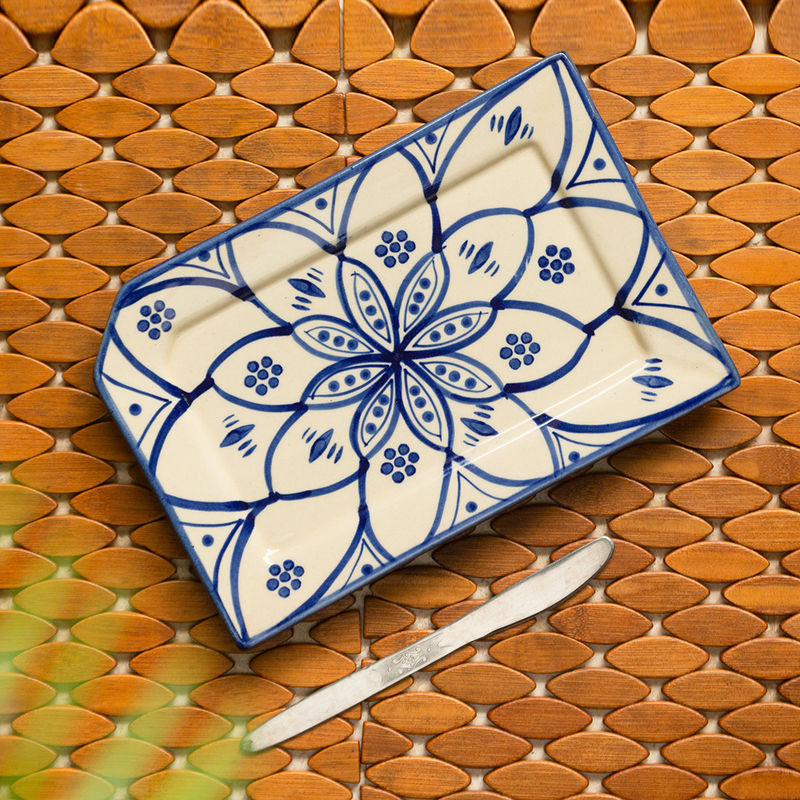 ExclusiveLane HandPainted Studio Pottery Serving Platter In Ceramic