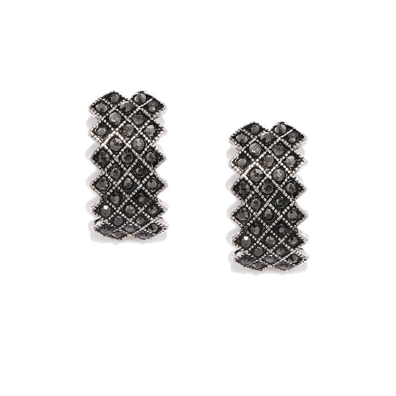 Toniq SilverToned Antique Geometric Oversized Studs Buy Toniq Silver