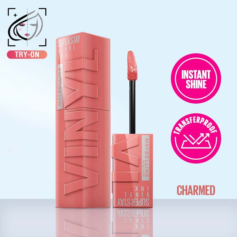 Maybelline New York Super Stay Vinyl Ink Liquid Lipstick, Instant Shine Lasts Up To 16H - Charmed