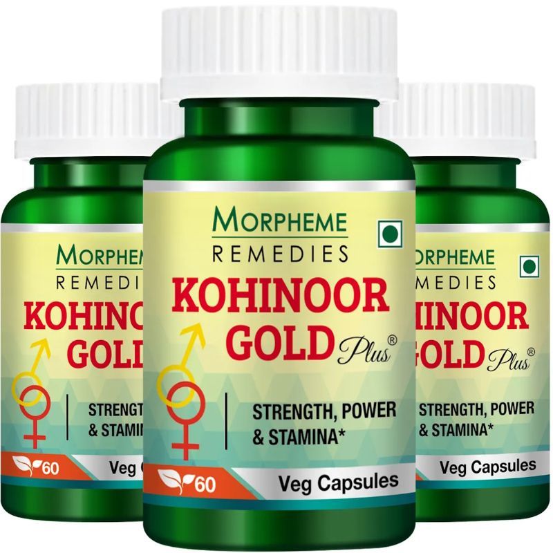 Morpheme Kohinoor Gold Plus 500mg Extracts - 60 Veg Caps. x 3