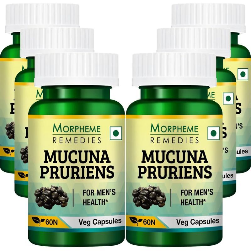 Morpheme Mucuna Pruriens (Kapikachhu) 500mg Extract - 60 Veg Caps (6 Bottles)