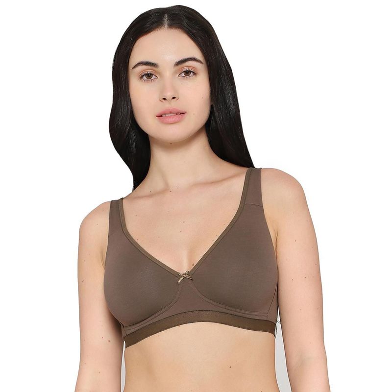 Wacoal Basics Essentials2.0 Non-Padded Non-Wired Full Cup T-Shirt Bra -Brown (36C)