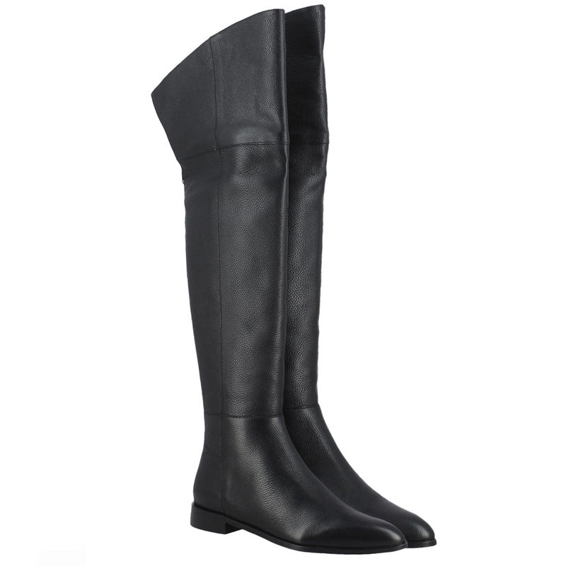 Saint G Solid Black Leather Zipper Boots (EURO 36)