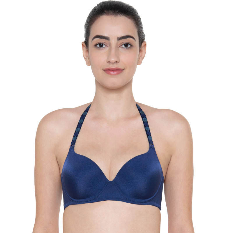 Triumph Fancy Invisible Wired Padded Medium Coverage Support T-Shirt Bra - Blue (32B)
