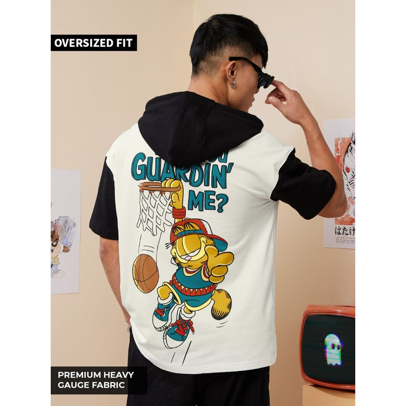 The Souled Store Official Garfield Guarding Me? Men Hooded T-Shirts (XL)