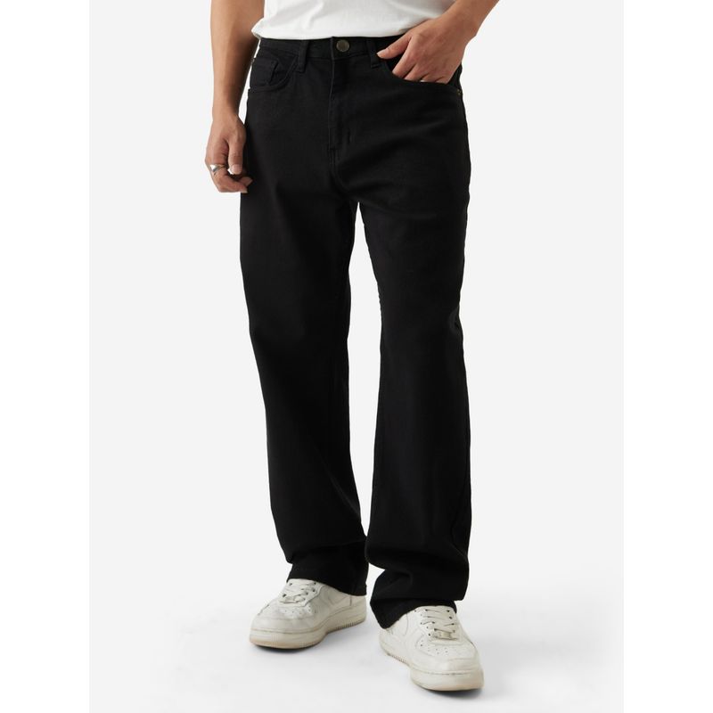 The Souled Store Original Solids Black Straight Fit Men Jeans (36)