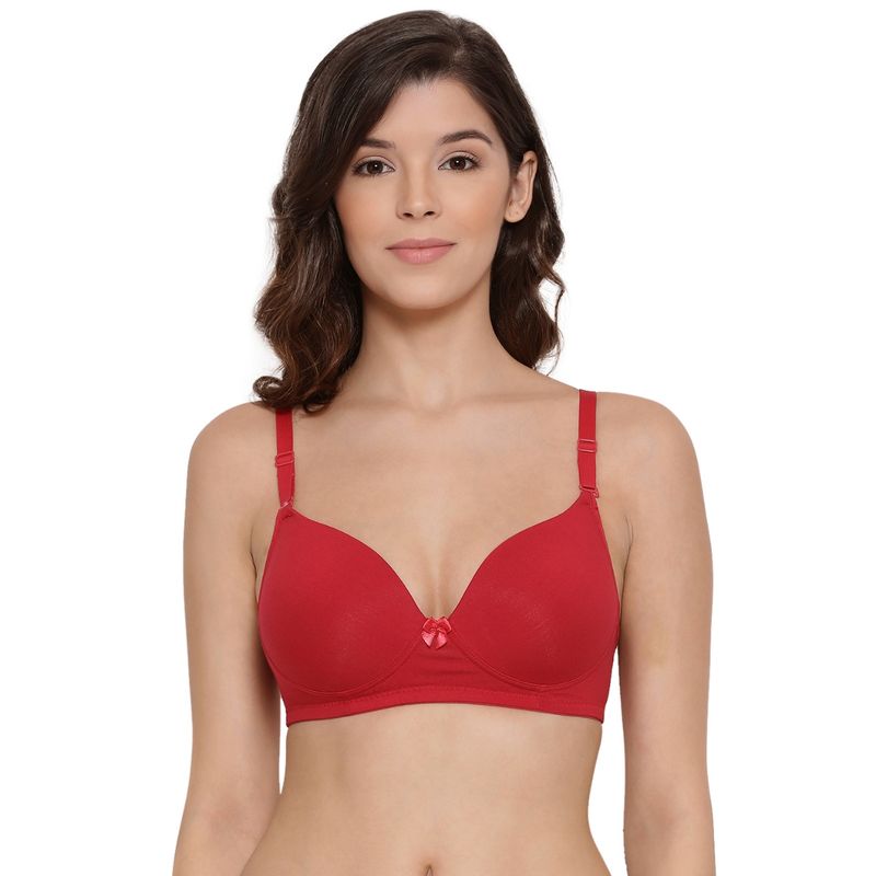 Lux Lyra 521 Red Love Cotton Victoria Padded Bras (34B)