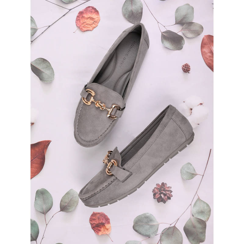 Ronnie Grey Women Grey Solid Loafers (EURO 37)