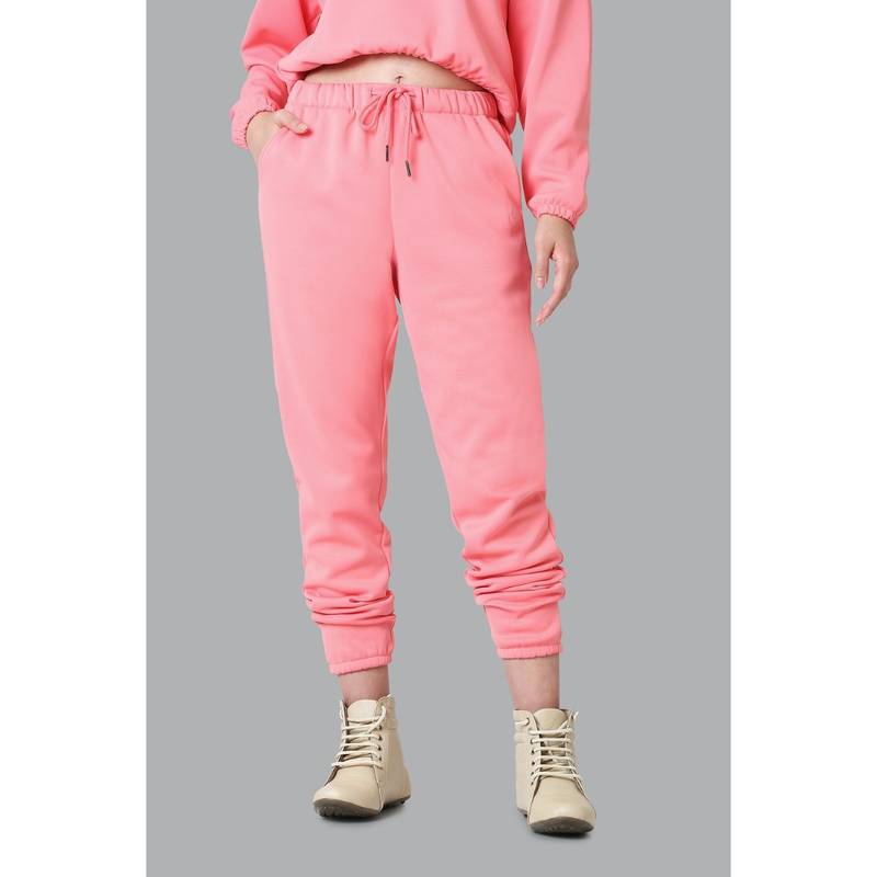 Van Heusen Athleisure Women Drawstring Waist & Functional Pockets Joggers - Salmon Rose (S)