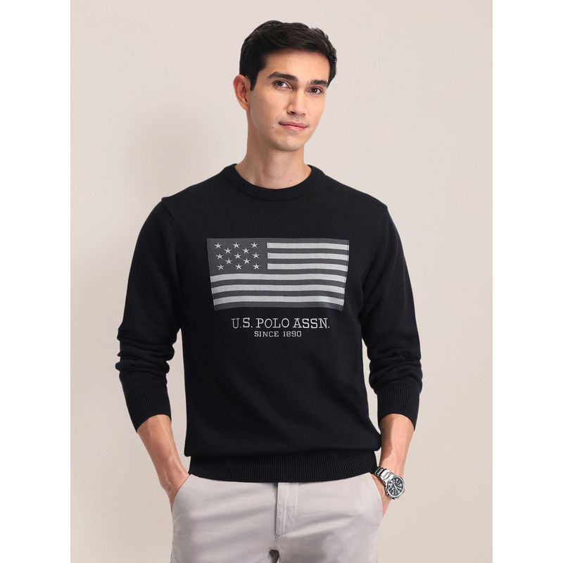 U.S. POLO ASSN. Black Regular Fit Logo Sweater (XL)