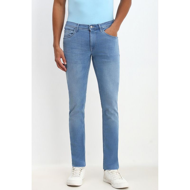 Allen Solly Men Light Blue Skinny Fit Mid Waist Jeans (28)
