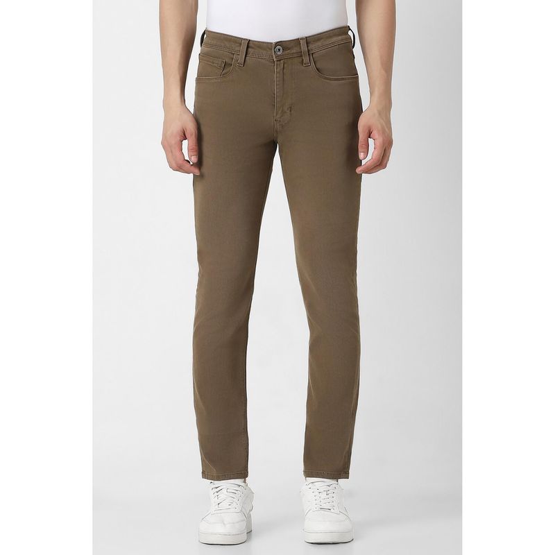 Van Heusen Men Brown Solid Skinny Fit Jeans (30)