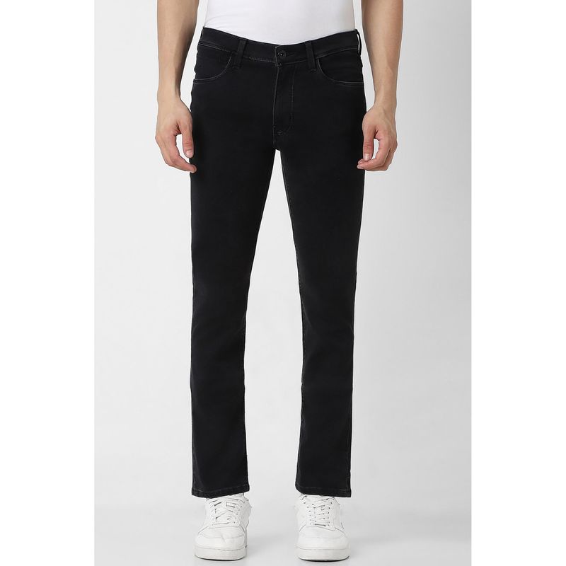 Van Heusen Men Black Mid Waist Slim Fit Jeans (32)