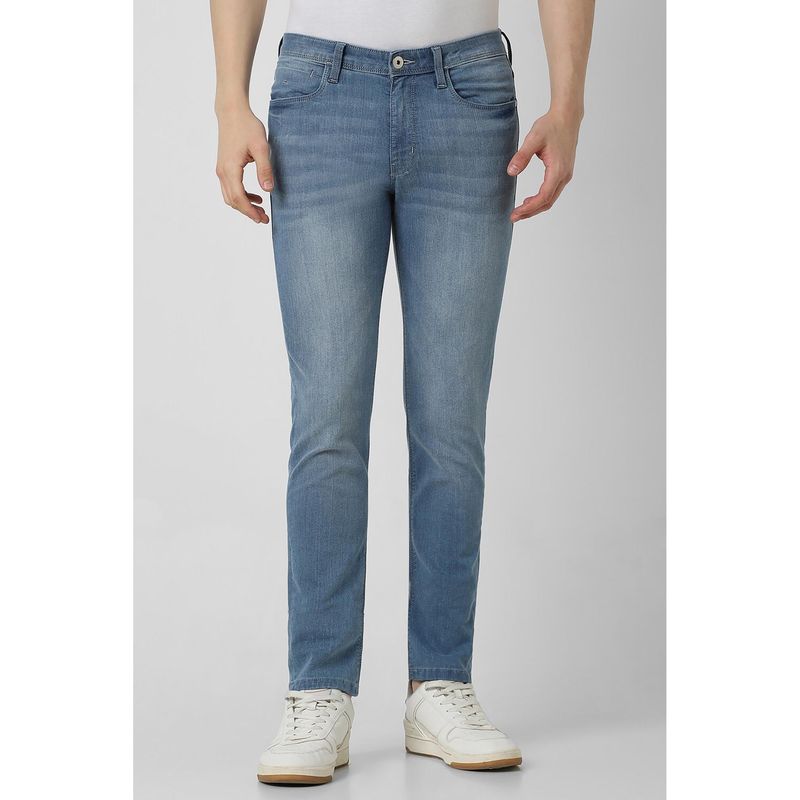 Van Heusen Men Blue Mid Wash Skinny Jeans (30)