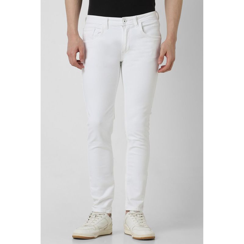 Van Heusen Men White Mid Waist Skinny Fit Jeans (30)