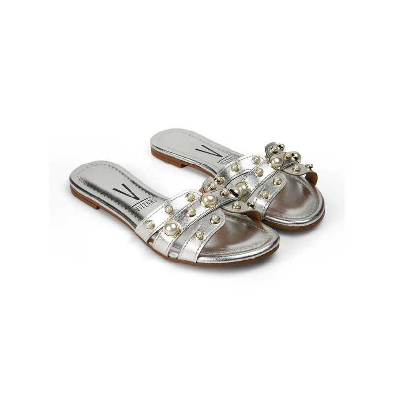 Vizzano Women Multi Strap Flats Silver (EURO 36)