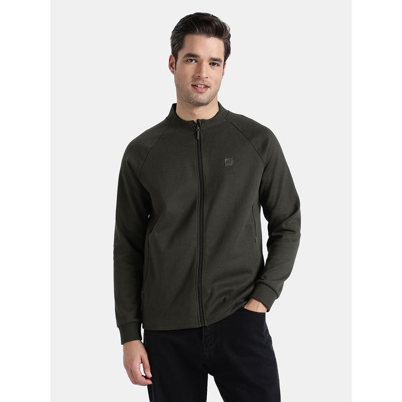 Jockey AM99 Men Super Combed Cotton Rich Pique Fabric Jacket - Olive (S)