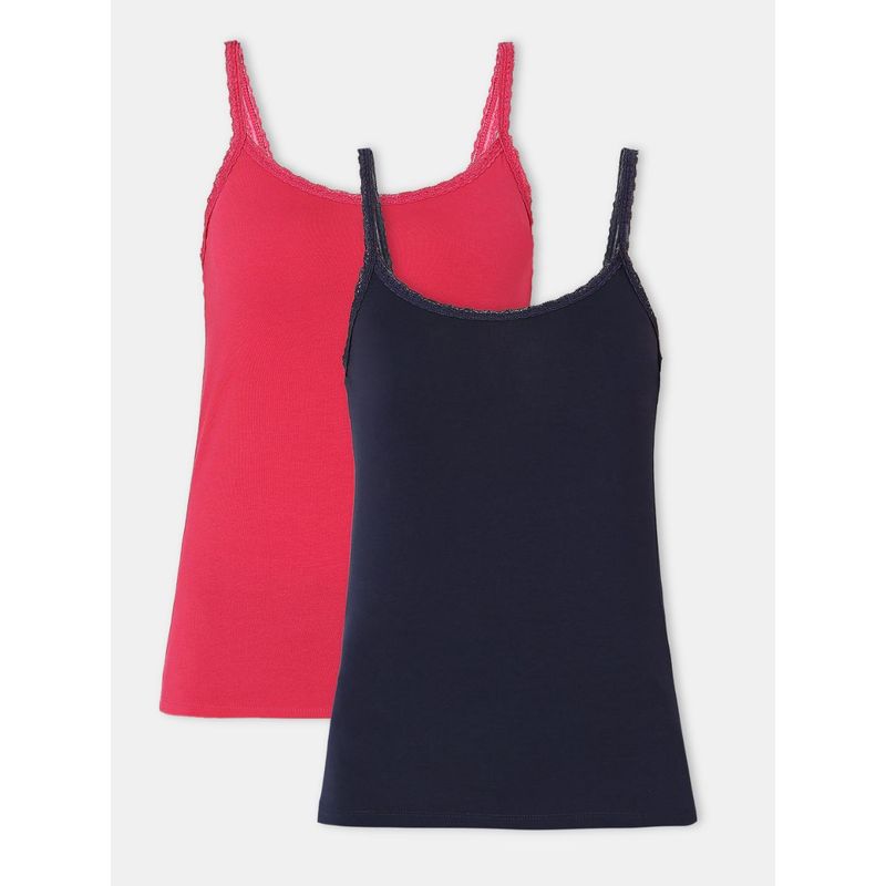Vero Moda Intimates Navy Blue & Pink Camisoles (Pack of 2) (L)