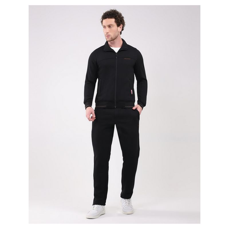 Monte Carlo Men's Black Full Sleeve Jacket with Track Pant (2XL)