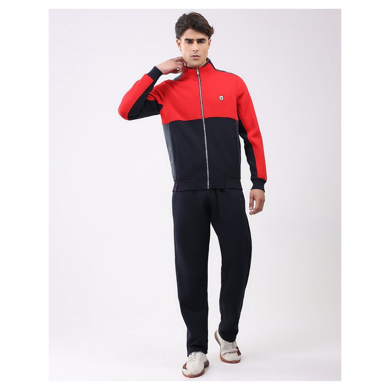 Monte Carlo Men's Navy Blue Full Sleeve Sweatshirt with Track Pant (L)