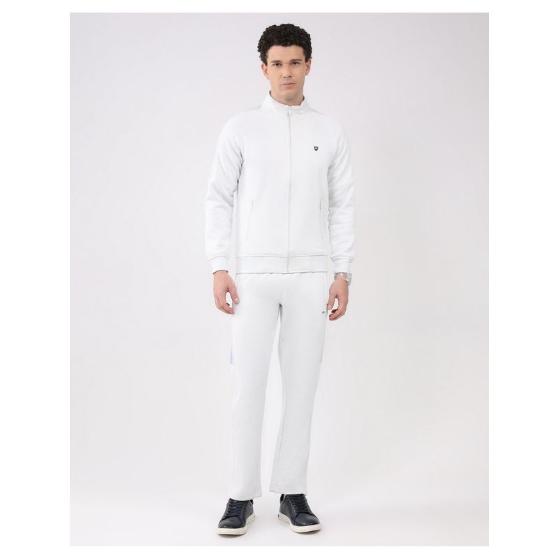 Monte Carlo Men's White Full Sleeve Sweatshirt with Track Pant (M)