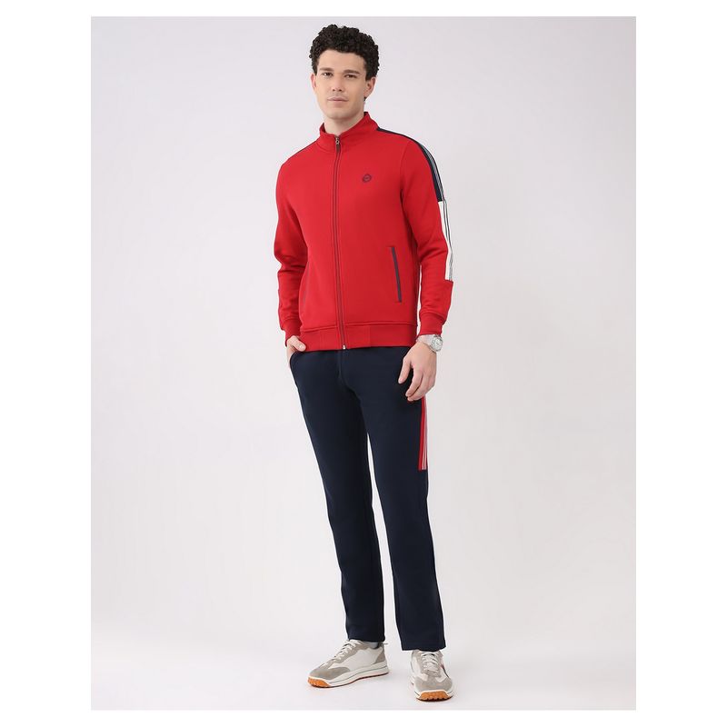 Monte Carlo Men's Red Full Sleeve Sweatshirt with Track Pant (2XL)